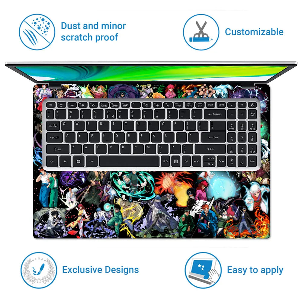 Anime Sticker Bomb Laptop Skin - View 5