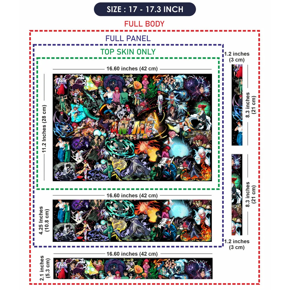 Anime Sticker Bomb Laptop Skin - View 9
