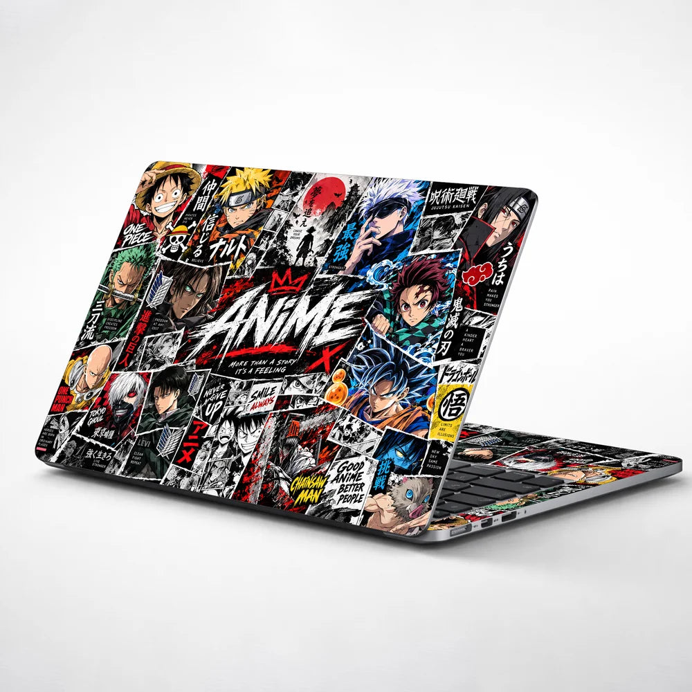Anime Street-Art Collage Poster Laptop Skin - View 1