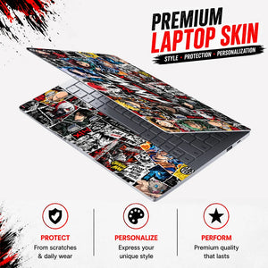 Anime Street-Art Collage Poster Laptop Skin - View 3