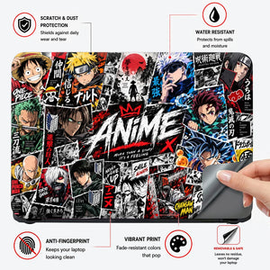 Anime Street-Art Collage Poster Laptop Skin - View 4