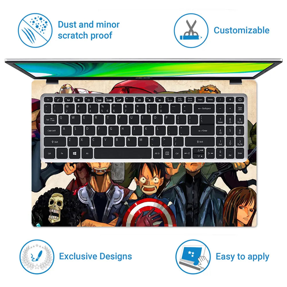 Anime Superhero Crossover Laptop Skin - View 5