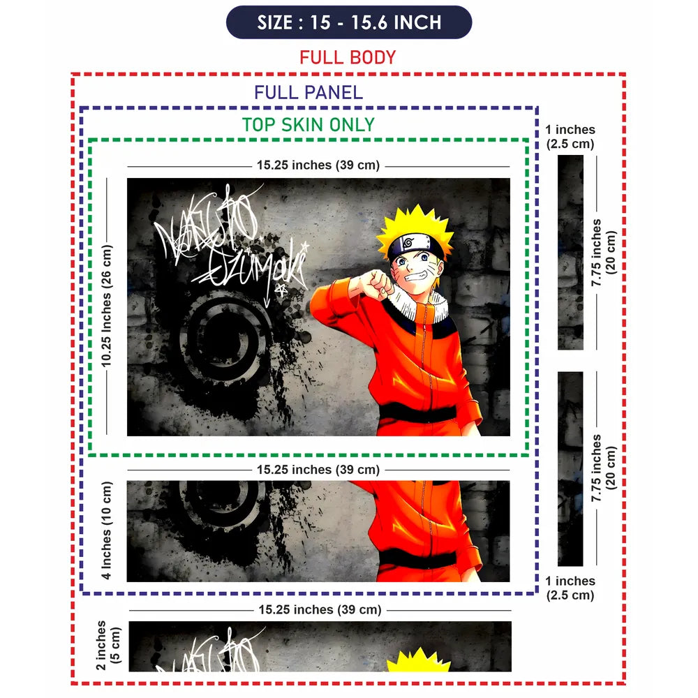 Anime Uzumaki Naruto Action Black Back Laptop Skin - View 8