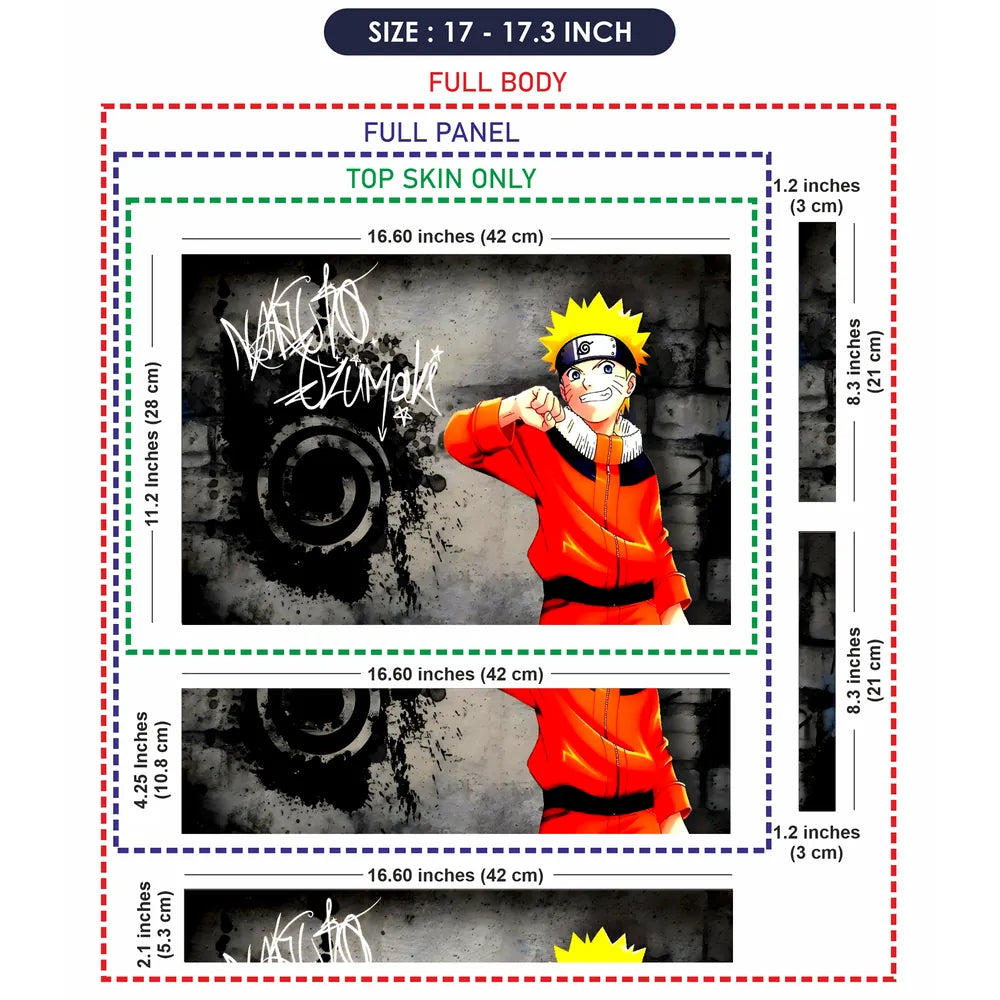 Anime Uzumaki Naruto Action Black Back Laptop Skin - View 9