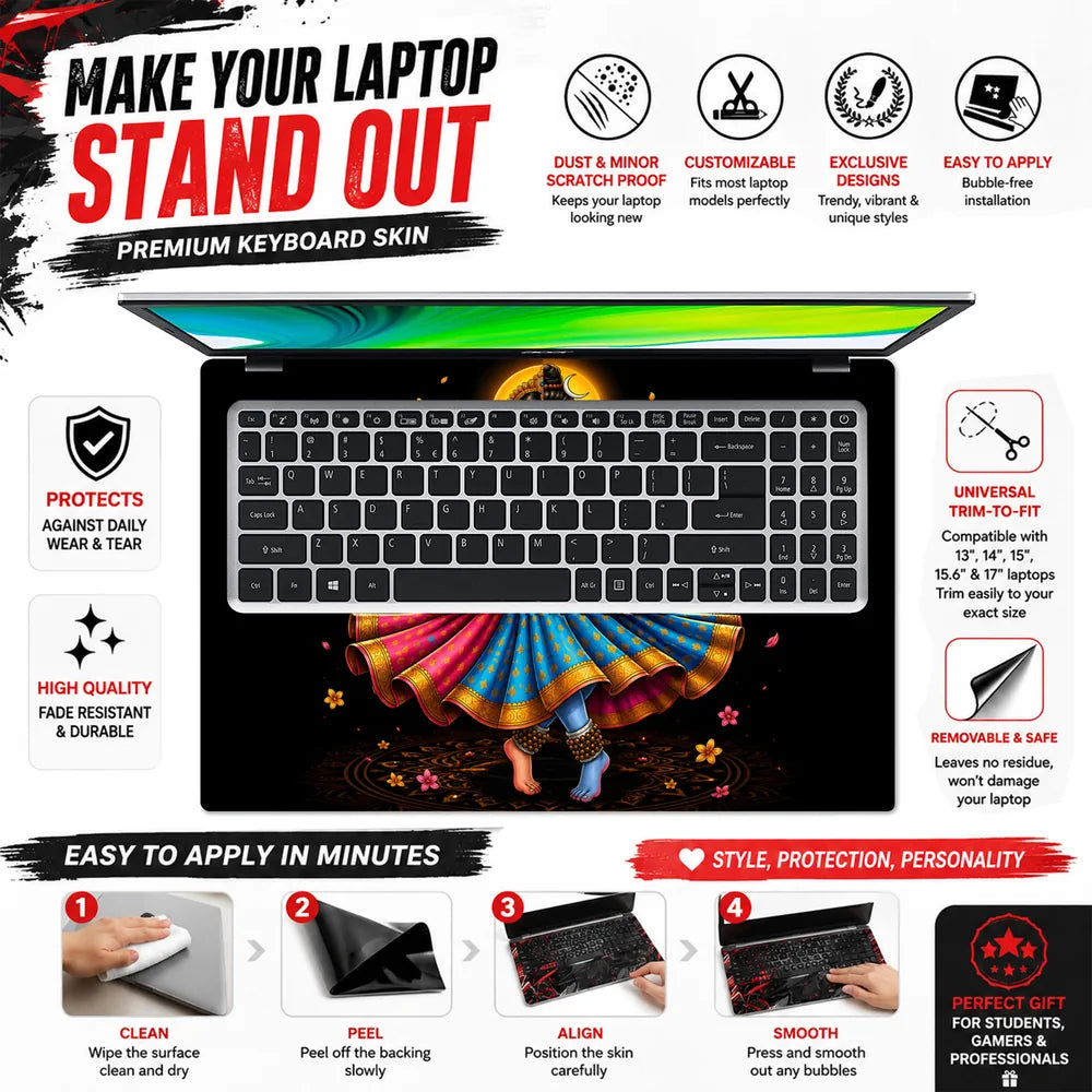 Ardhanari Dance Cow Lion Laptop Skin - View 5