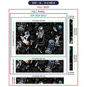 Astronaut Doodle Space Collage Laptop Skin - View 6