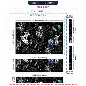 Astronaut Doodle Space Collage Laptop Skin - View 8