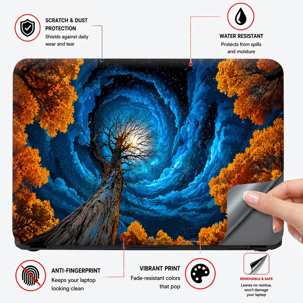 Autumn Canopy Spiral Sky Laptop Skin - View 4