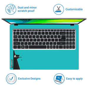 Avengers Assemble Force Cyan Back Laptop Skin - View 5