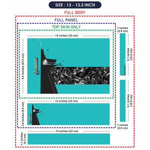 Avengers Assemble Force Cyan Back Laptop Skin - View 6
