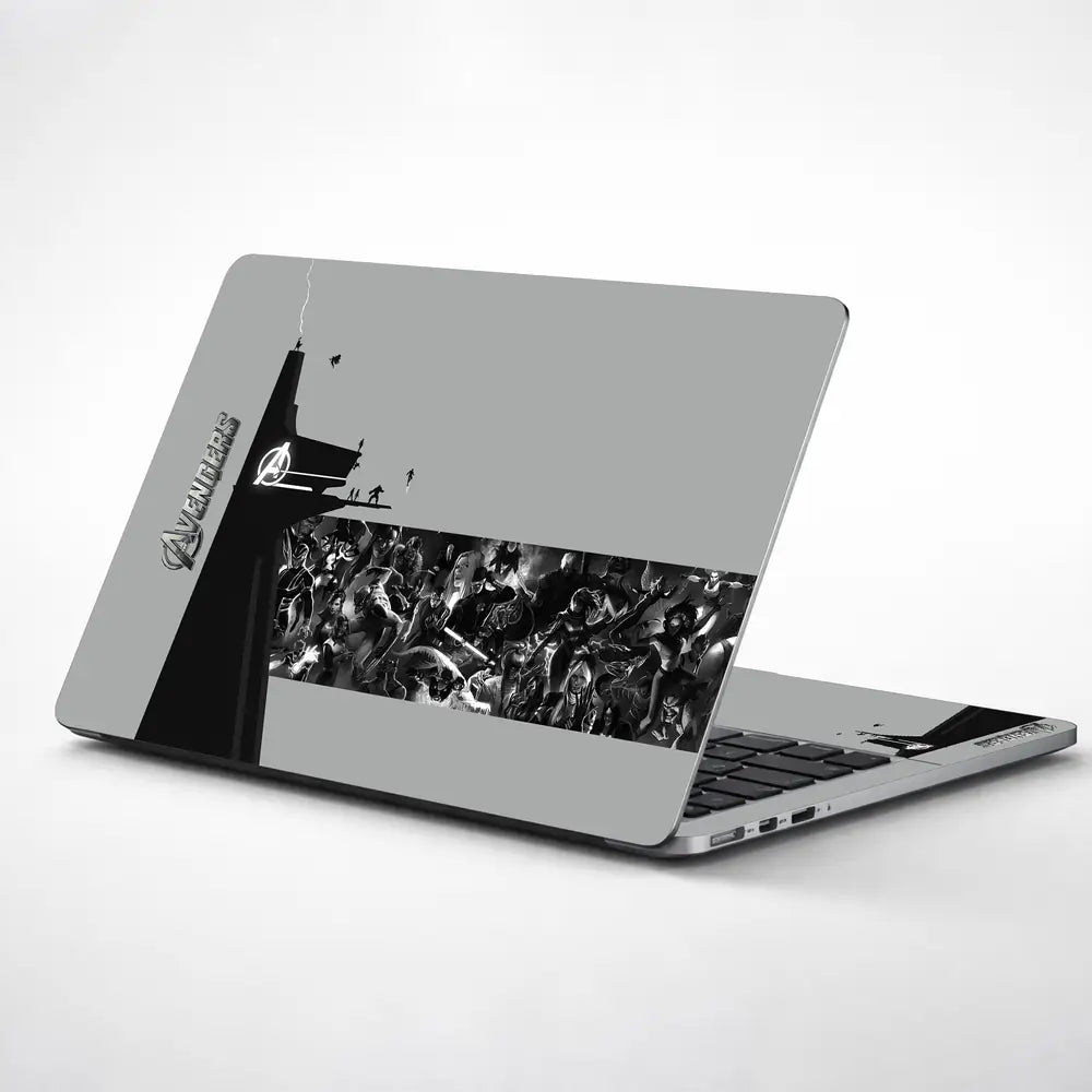 Avengers Assemble Force Grey Back Laptop Skin - View 1