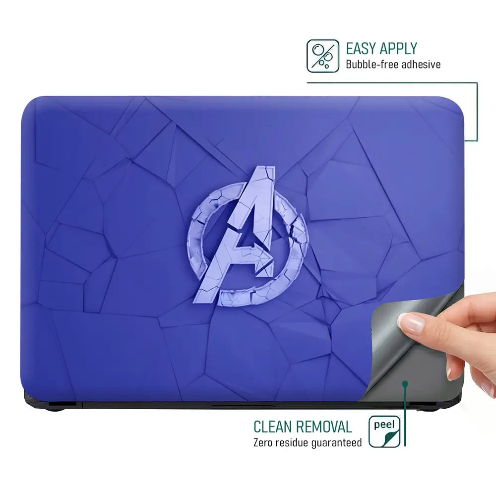 Avengers Blue Logo Laptop Skin - View 4