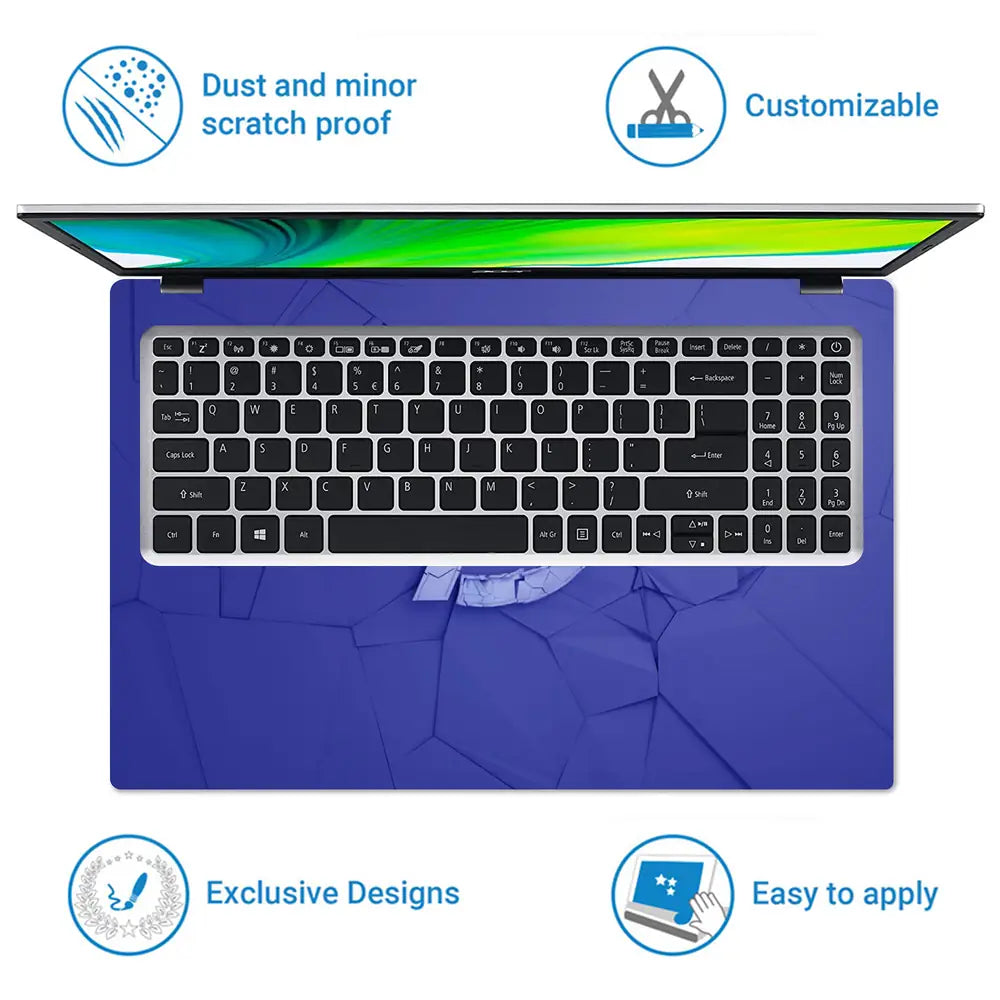 Avengers Blue Logo Laptop Skin - View 5
