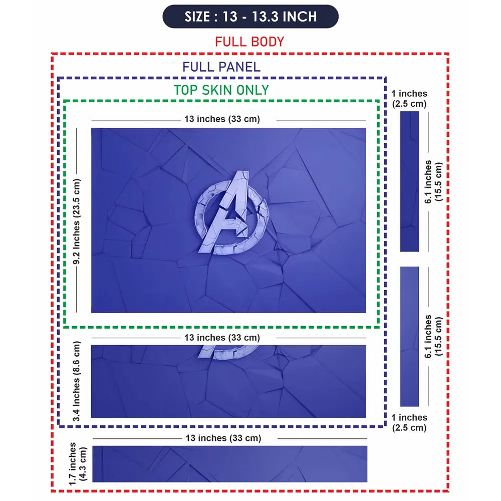 Avengers Blue Logo Laptop Skin - View 6