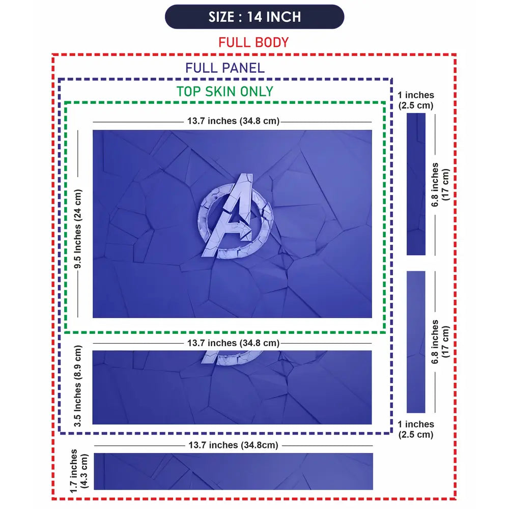 Avengers Blue Logo Laptop Skin - View 7