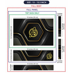 Avengers Gold Black Logo Laptop Skin - View 6