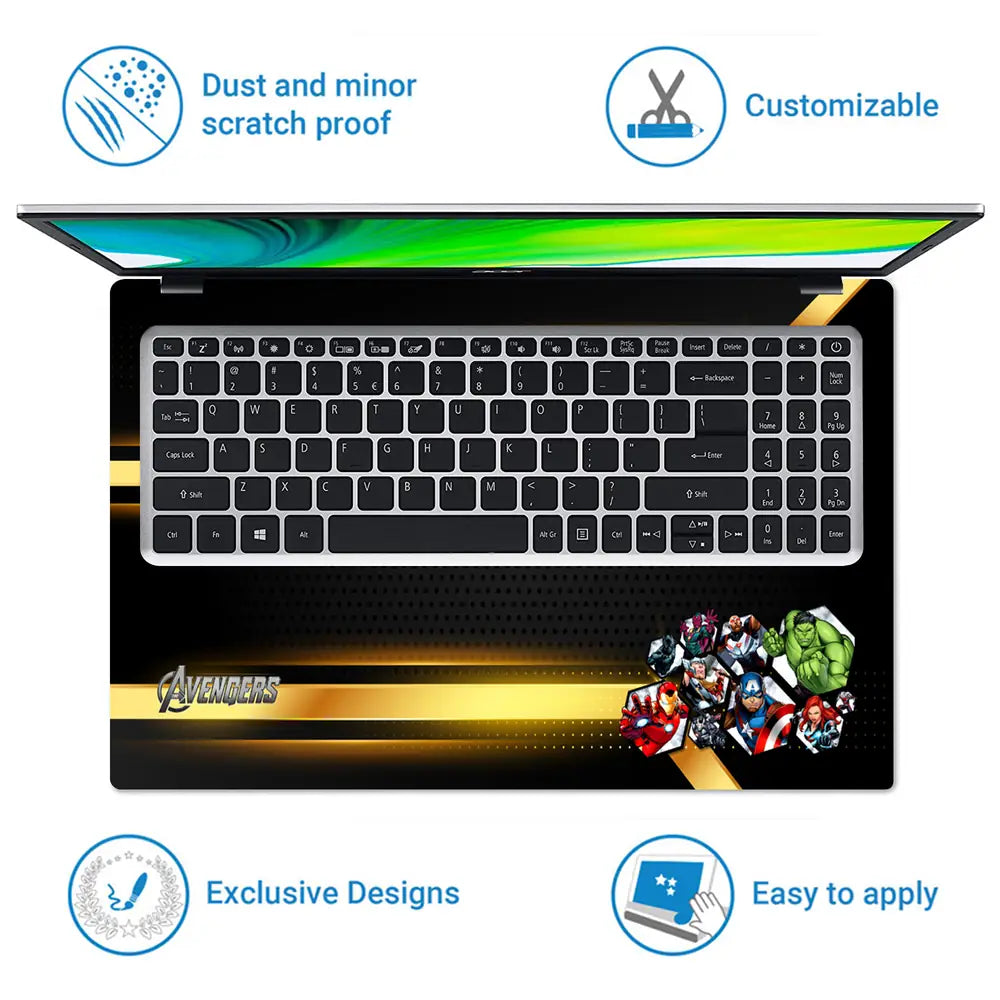 Avengers Heroic Team A1 Laptop Skin - View 5