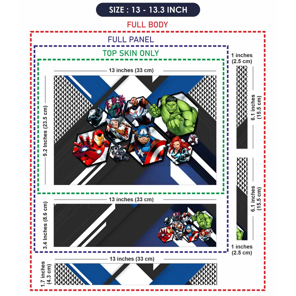 Avengers Team Hexagon Laptop Skin - View 6