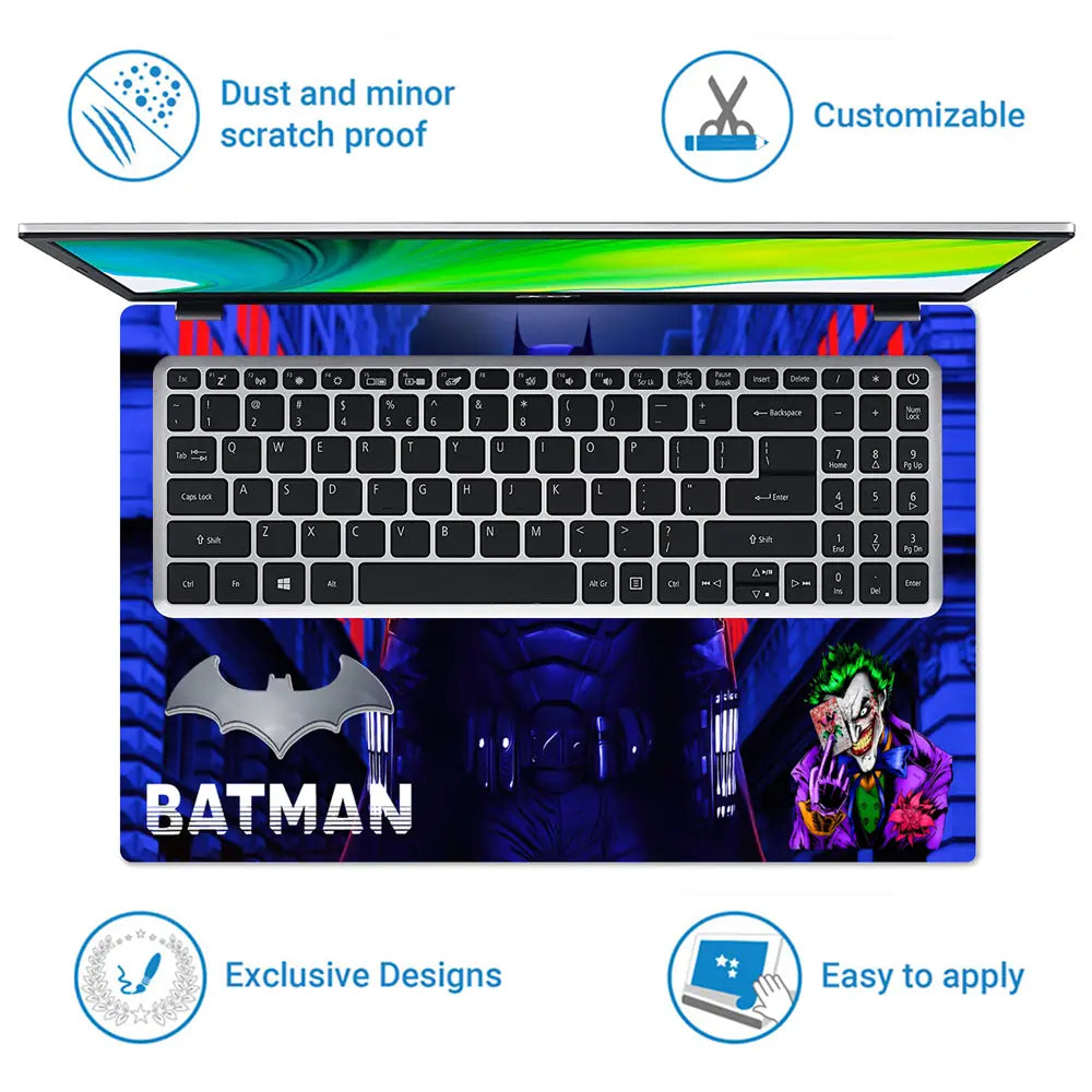 Batman Blue Laptop Skin - View 5