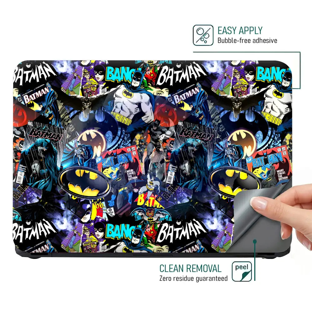 Batman Gotham Collage Laptop Skin - View 4