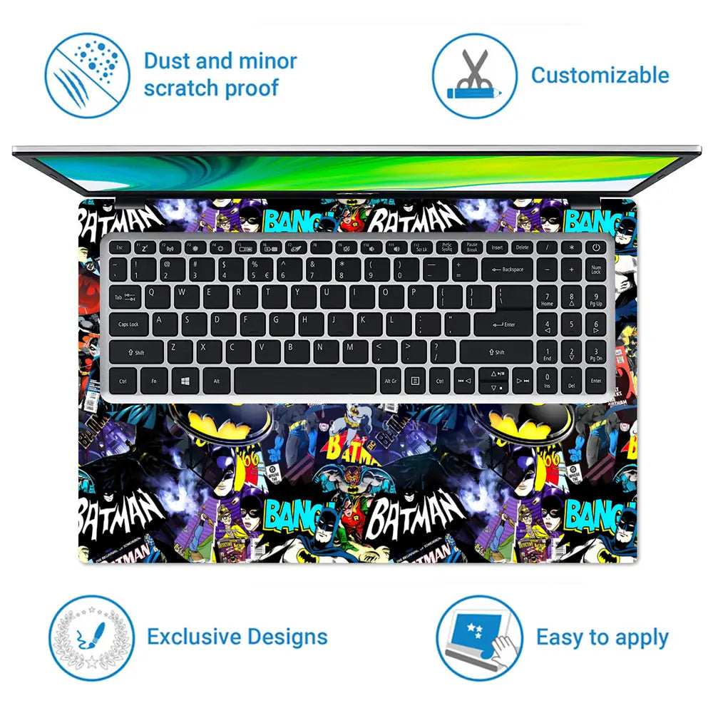 Batman Gotham Collage Laptop Skin - View 5