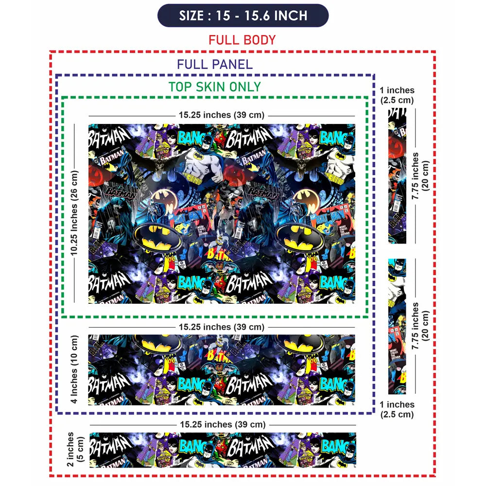 Batman Gotham Collage Laptop Skin - View 8