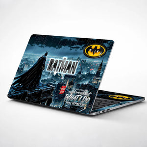 Batman Gotham Rain Rooftop Laptop Skin - View 1