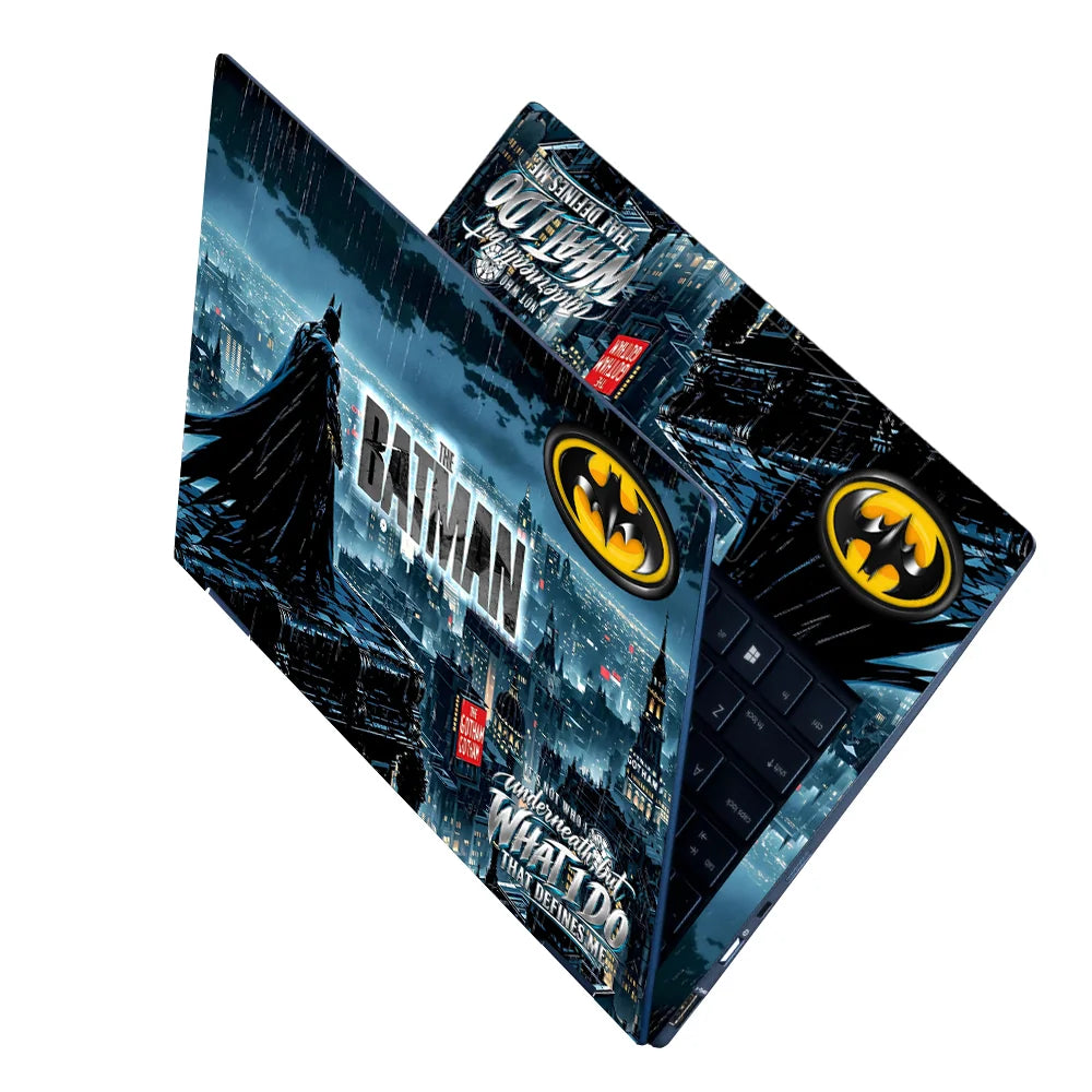 Batman Gotham Rain Rooftop Laptop Skin - View 2