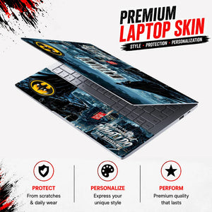 Batman Gotham Rain Rooftop Laptop Skin - View 3