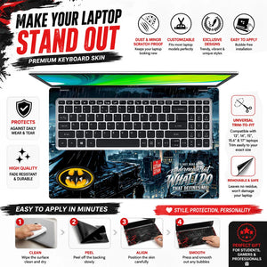 Batman Gotham Rain Rooftop Laptop Skin - View 5