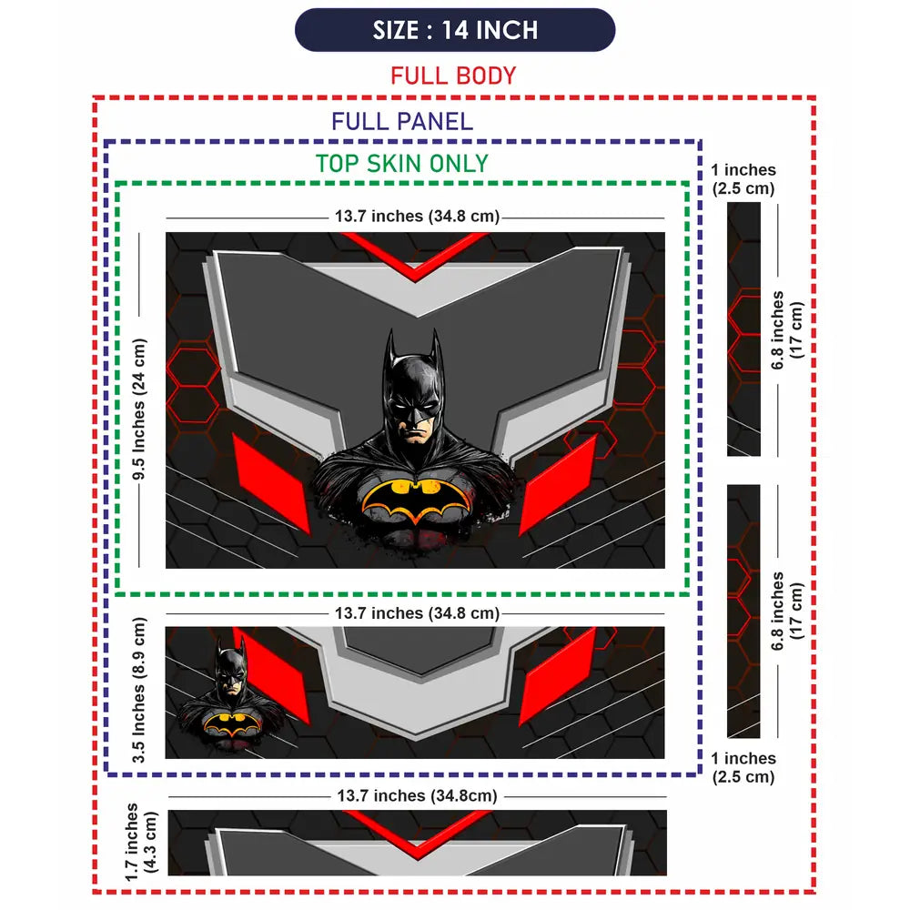 Batman Iconic Armor Theme Laptop Skin - View 7