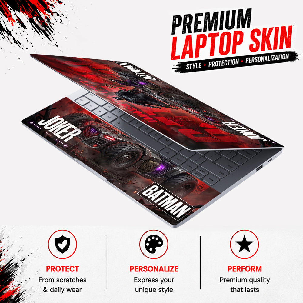 Batman Joker Batmobile Unmask Laptop Skin - View 3