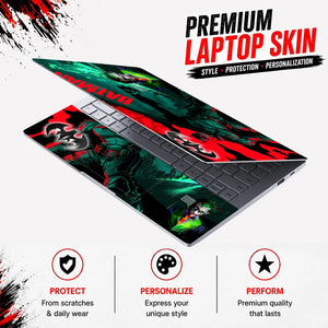 Batman Joker Red Teal Comic Laptop Skin - View 3