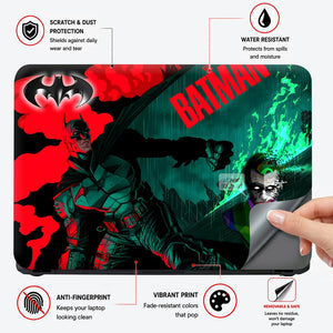 Batman Joker Red Teal Comic Laptop Skin - View 4
