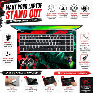 Batman Joker Red Teal Comic Laptop Skin - View 5