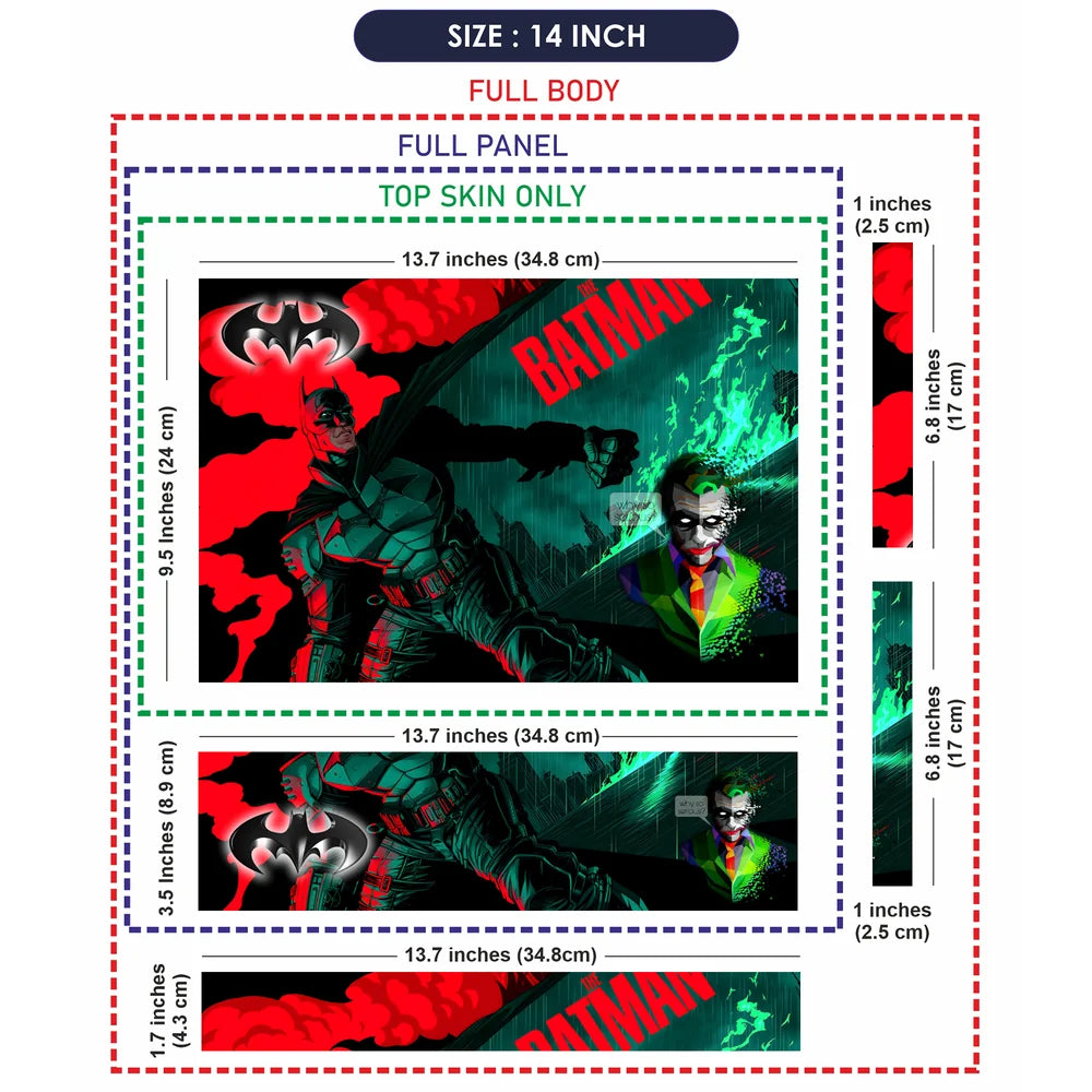 Batman Joker Red Teal Comic Laptop Skin - View 7