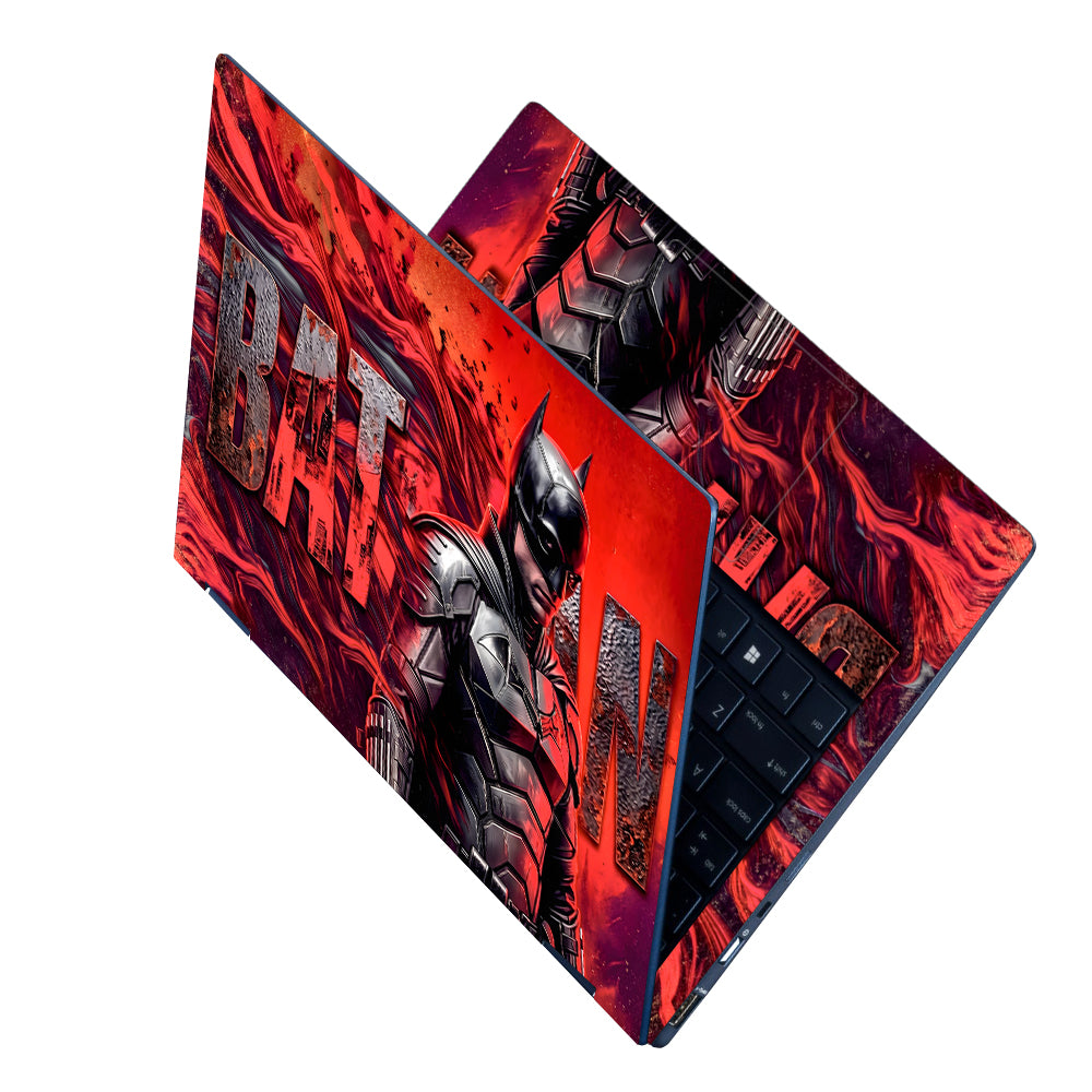 Batman Red Cape City Skyline Laptop Skin - View 2