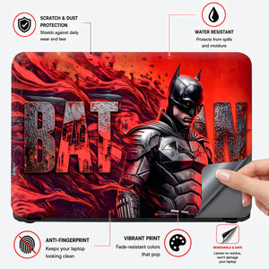 Batman Red Cape City Skyline Laptop Skin - View 4