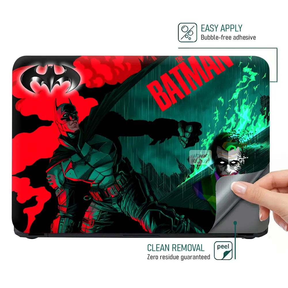 Batman Red Green Laptop Skin - View 4