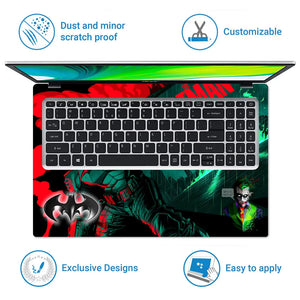 Batman Red Green Laptop Skin - View 5