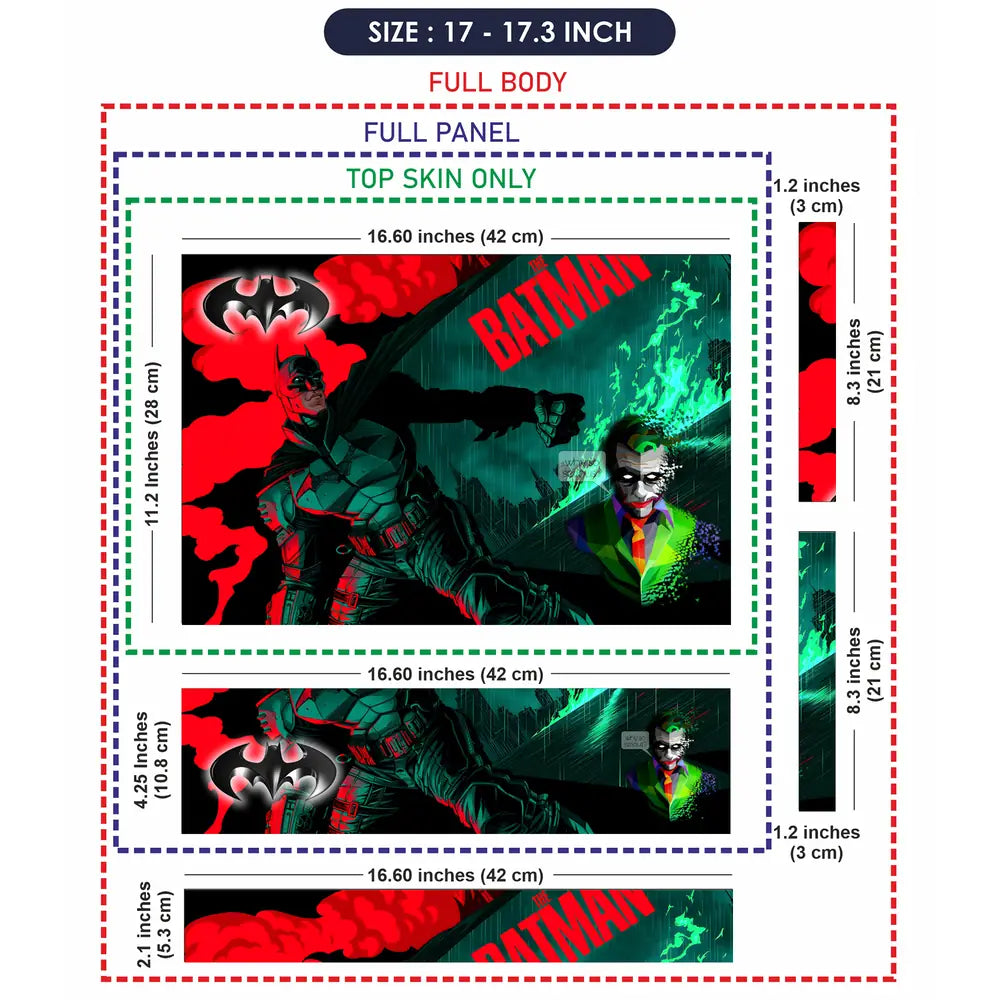 Batman Red Green Laptop Skin - View 9
