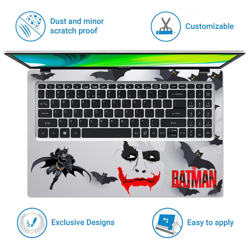 Batman vs Joker Theme Laptop Skin - View 5