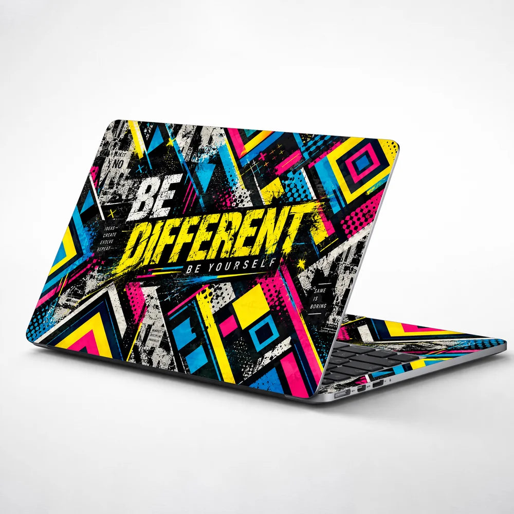 Be Different Neon Urban Collage Laptop Skin - View 1