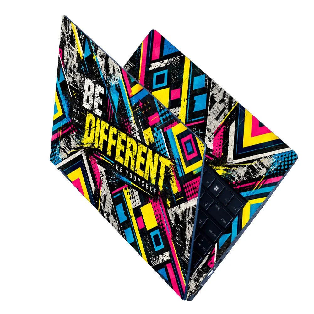 Be Different Neon Urban Collage Laptop Skin - View 2
