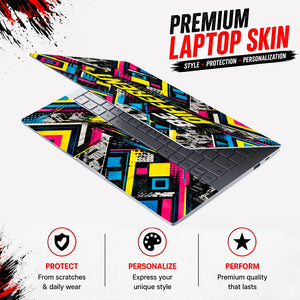 Be Different Neon Urban Collage Laptop Skin - View 3