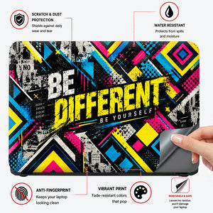Be Different Neon Urban Collage Laptop Skin - View 4