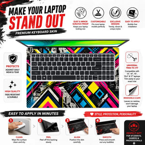 Be Different Neon Urban Collage Laptop Skin - View 5