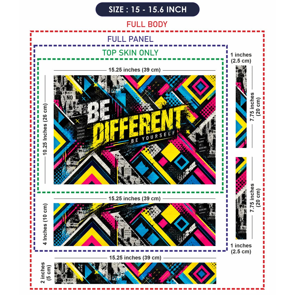 Be Different Neon Urban Collage Laptop Skin - View 8