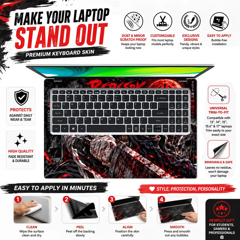 Berserk Blood Moon Warrior Laptop Skin - View 5