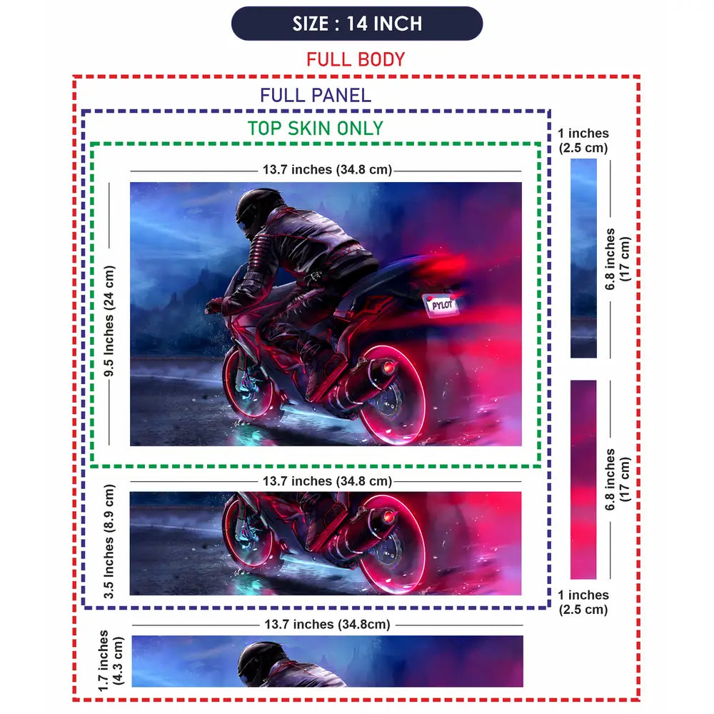 Biker Motorcycle Laptop Skin - View 7
